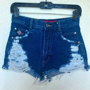 Vintage Posted Jean Shorts